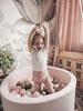 Foam playground with round pool 90x30 Velvet Soft Light Pink + 200 balls: pearl, light pink, metallic graphite