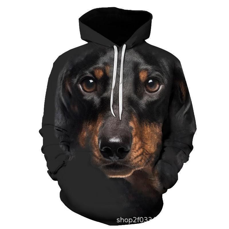 Winter Animal Print Hoodie Men Women Casual Loose Fit Sweatshirt