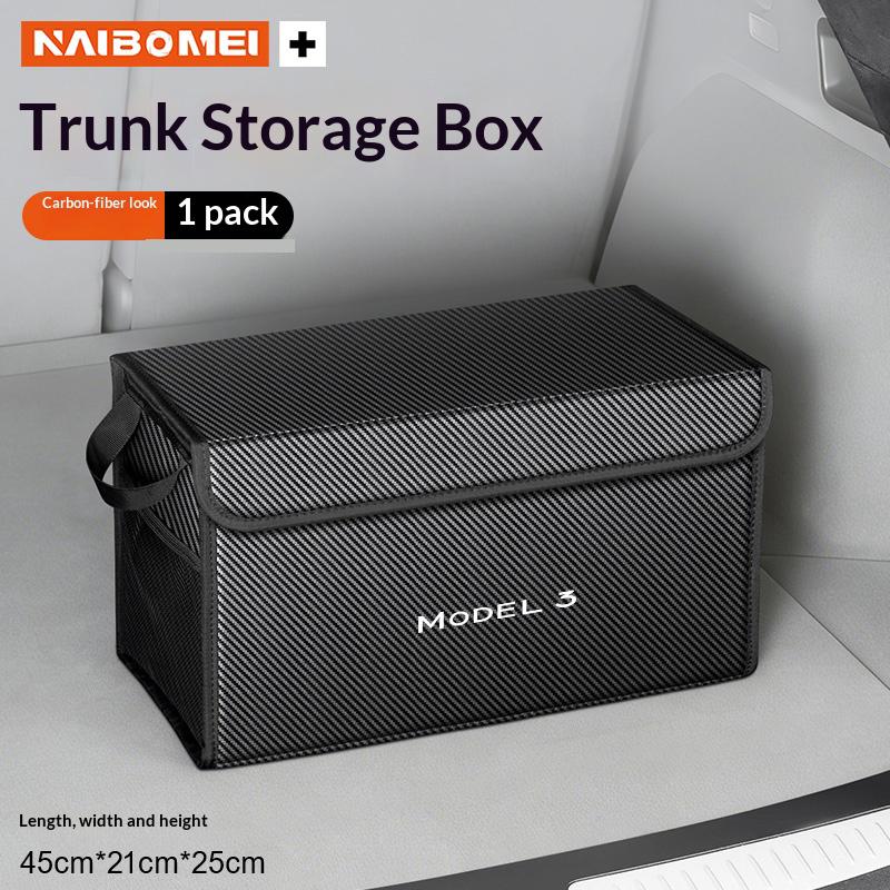 Car Trunk Foldable Storage Box Multi-Purpose Storage Organizer Bag Large-Capacity Stowing Tidying Bag For Tesla Model 3
