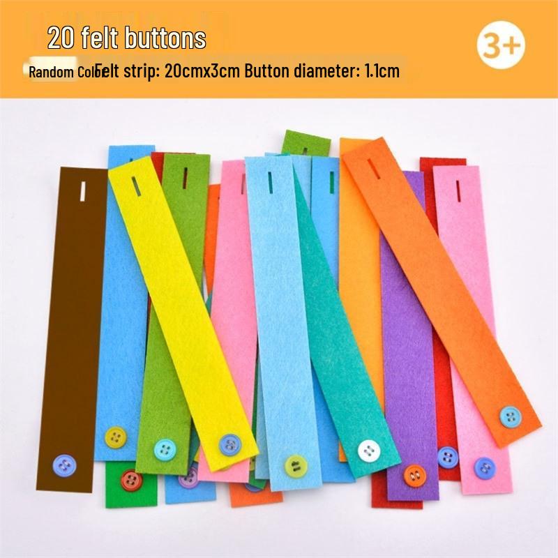Montessori Felt Button Bracelet for Early Childhood Development - Ideal for 3-Year-Olds in Kindergarten Classrooms.
