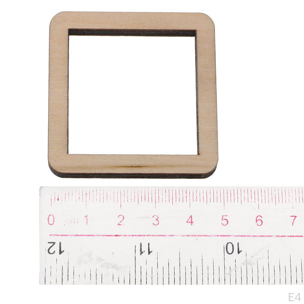 Auswahl 3cm / 5cm 10cm Unfertiger Hohlquadrat aus Holz
