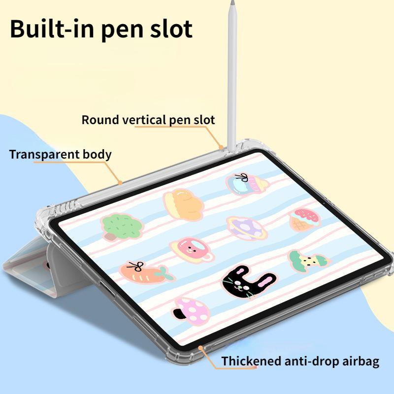 Für iPad 2021 9. 10.2 Hülle Süßes Tiermuster iPad Tri-fold Hülle für iPad 2022 10. 10.9 Air4 Air5 10.9 mit Bleistifthalter