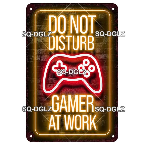 SQDGLZ Vintage Game Zone Neon Metal Sign Tin Sign Plate Home Bar Door Wall Decor Sticker Man Cave Decoration Plaque Poster Gift