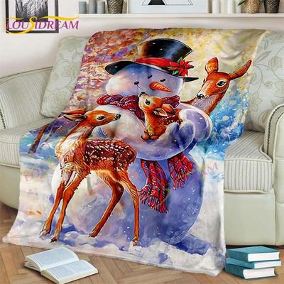 Veselé Vianoce deka Santa Claus deka do spálne Obývacia izba Pohovka Deka snehuliak Červená deka Vianočné darčeky Dekorácia domova