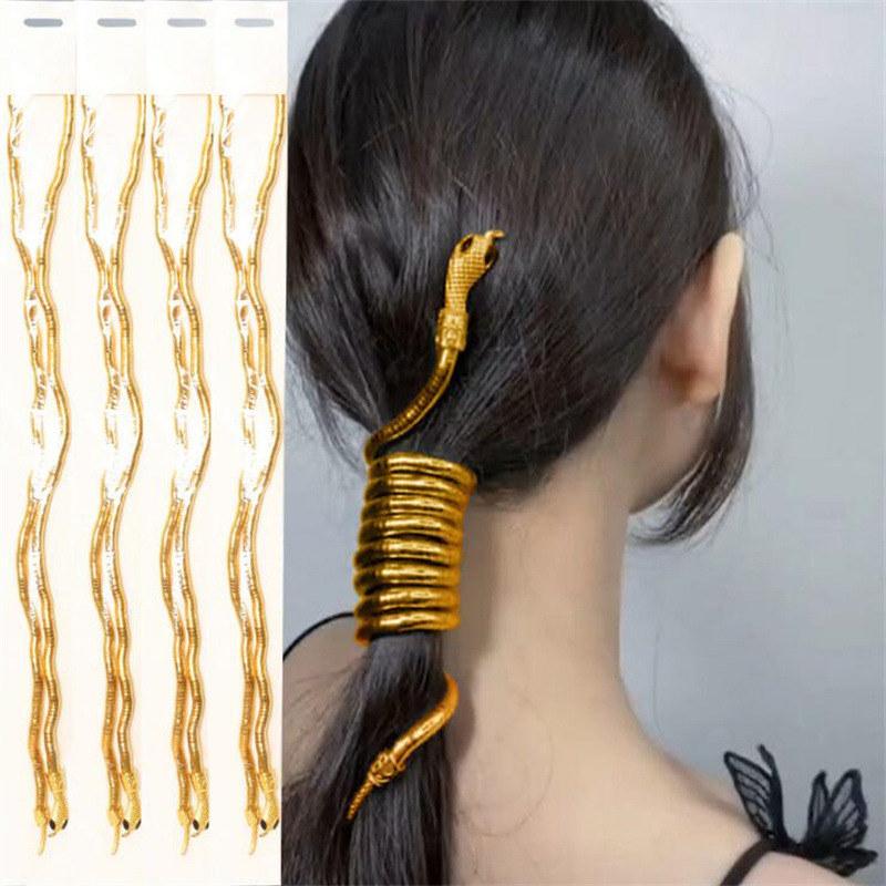 Punk Multi-layer Metal Gold Color Cool Bendy Snake Necklace Bracelet for Women Men Chunky Jewelry GZW