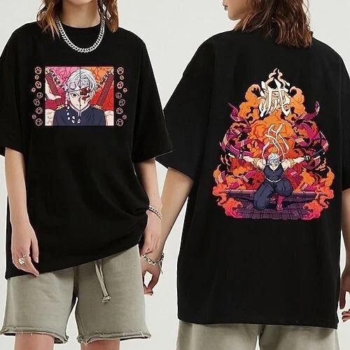 Demon Slayer Uzui Tengen Anime Manga T-Shirt Tee Costumes Polyester Unisex 2XL