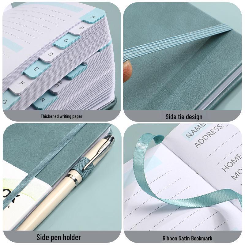 A6 PU Leather Business Notebook with LOGO and Password Organizer