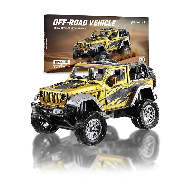 3D-пазл Piececool, Металлический Внедорожник, Требуется сборка, Клей не требуется, Сложность 5 звезд, Средний уровень, для взрослых