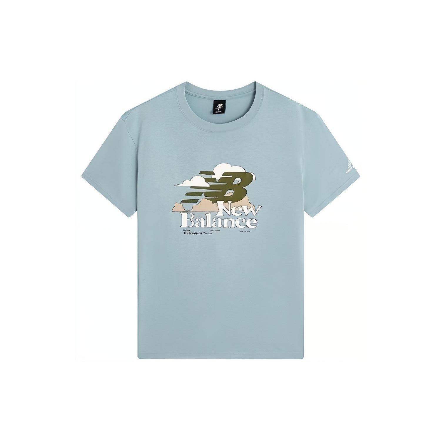 New Balance Logo Print Tee Asia Sizing  Sky Blue Green  Men s AMT22365-HAS S