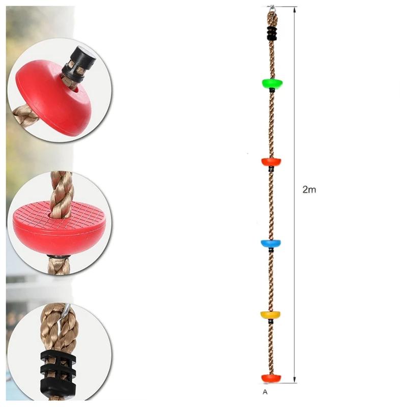 Colorful Climbing Rope Swing Disc Kids Garden Playground Backyard Outdoor Swing Games Kids Fitness Equipment Photography Props