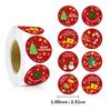 500 Blatt/Rolle Weihnachten Cartoon Rollenaufkleber Rot Niedlich Geschenkaufkleber