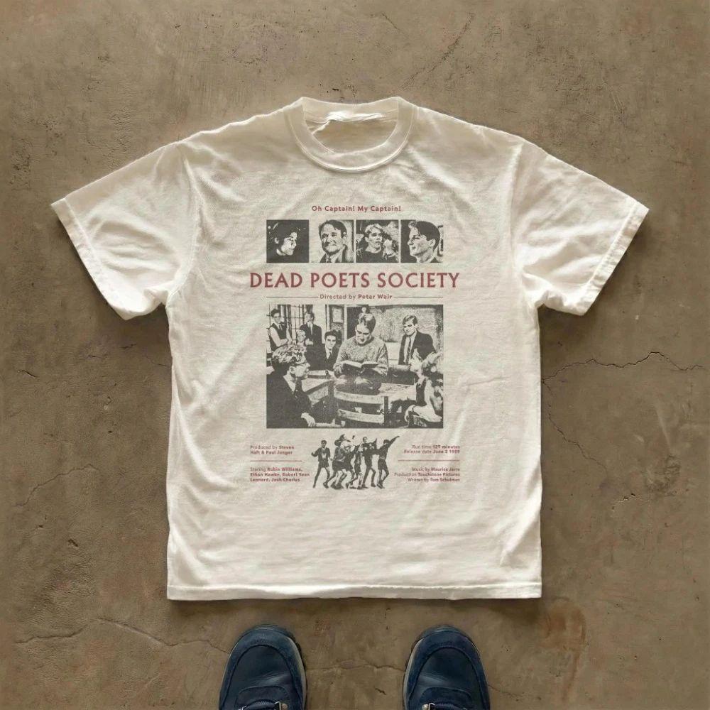 Movie Poster Graphic Tshirt Y2k Vintage Clothing Dead Poets Society Tee Graphic Print Short Sleeve Casual Loose T Shirt Unisex