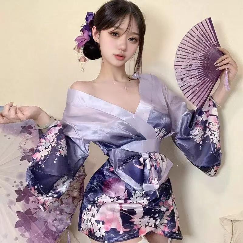 

Сексуальная соблазнительная девушка японское чистое желание частный дом принт кимоно соблазнение флирт веселье ночная рубашка коллекция average size