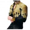 Men's Elegant 3D Printed Long Sleeve Shirts Turn Down Collar Party Casual Camisas Hombre Plus Size Streetwear Fashion Blouse