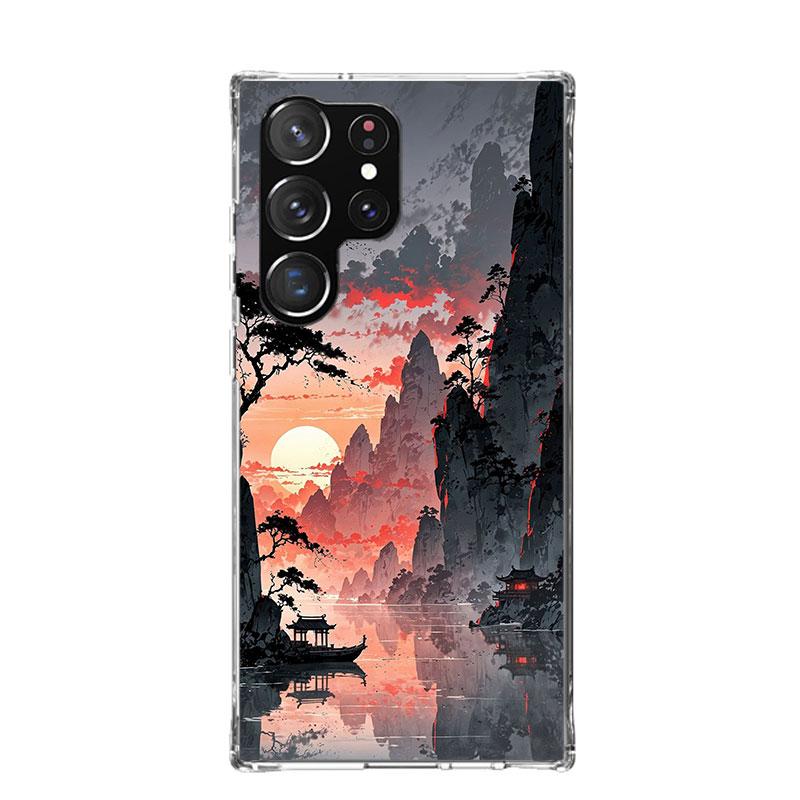 Chinese Style ink Painting Art Phone Case For Samsung Galaxy S26 S25 Edge S24 S23 FE S22 Ultra S21 Plus S20 + Fundas Cover Coque