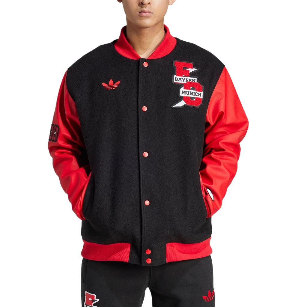 adidas Originals Vrct Fcb Casual Comfortable Windproof Warm Baseball Jacket Unisex Jacket Black JF0584
