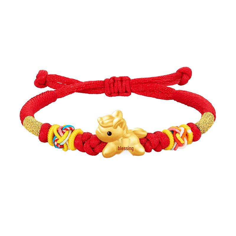 GLTEN Sterling Silver Year of the Horse Red String Bracelet