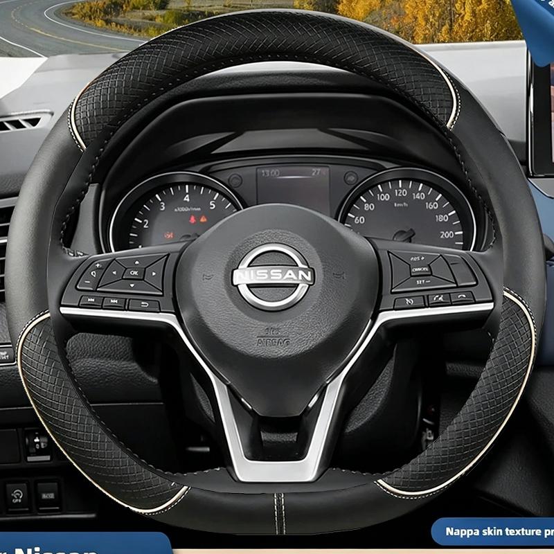 Leder Auto Lenkradabdeckung für Nissan Patrol Y63 Xtrail Kicks Qashqai Versa Sentra Altima Armada 2011 - 2025 Zubehör