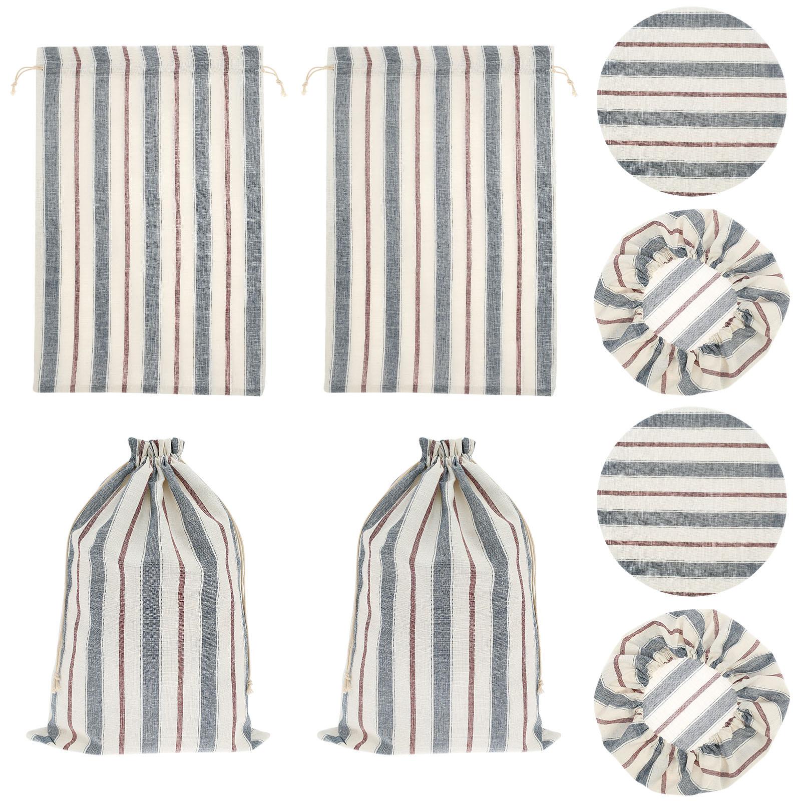 

4 шт. льняной мешок для хлеба с крышкой для миски и кулиской, многоразовый контейнер для хлеба для организации продуктов на домашней кухне