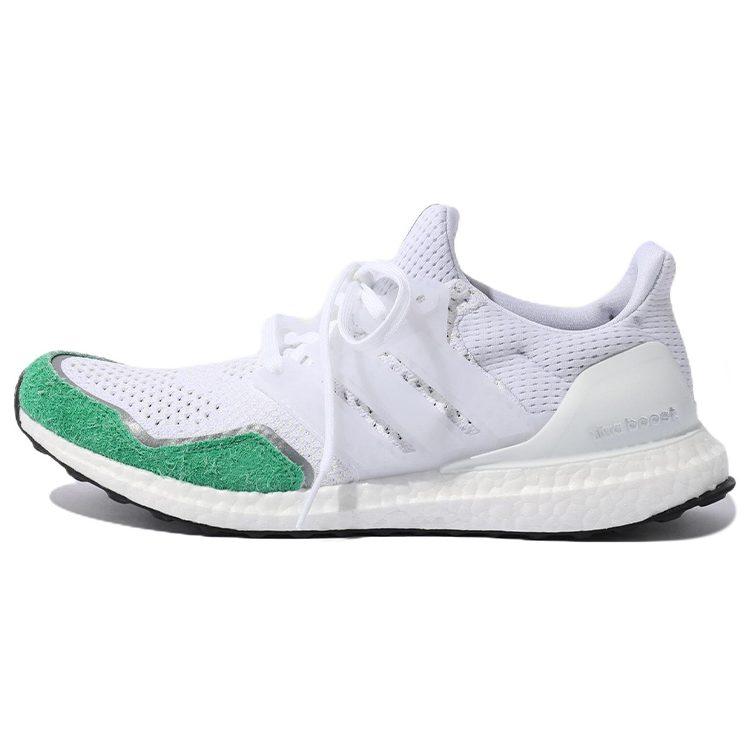 adidas Ultraboost 1.0 Fabric Cushioning Low Top Running Shoes Unisex White Green GY9134