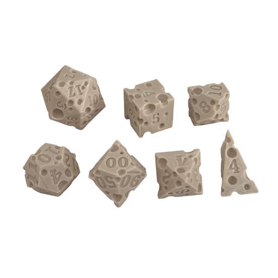 7Pcs/Set Cheese Dice D4/6/8/10/12/20 Multi-side Gaming Dice Adults Family Night Party Polyhedral Dice Board Game Essentials