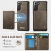 For Samsung Galaxy S21 FE 5G Magnetic Case CASEME ME80 Series Leather PC TPU Phone Cover with Detachable Wallet