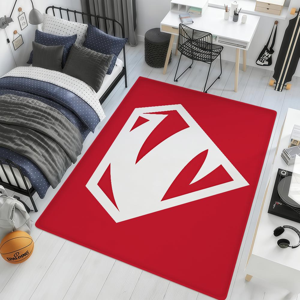 Movie S-Superman Logo Cool Art ML Hogar Bedside Rug Kitchen Bath Floor Mat Hallway Balcony Carpet Entrance Doormat Decor Home