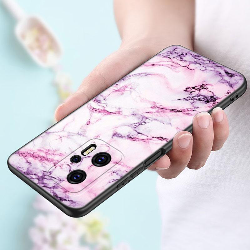 Xiaomi POCO F2 F3 M2 M3 M4 X3 X4 Pro NFC F4 GT 5G F1 X2 C3 C31 C40 M5S için Siyah ve Beyaz Mermer Telefon Kılıfı TPU Siyah Kapak