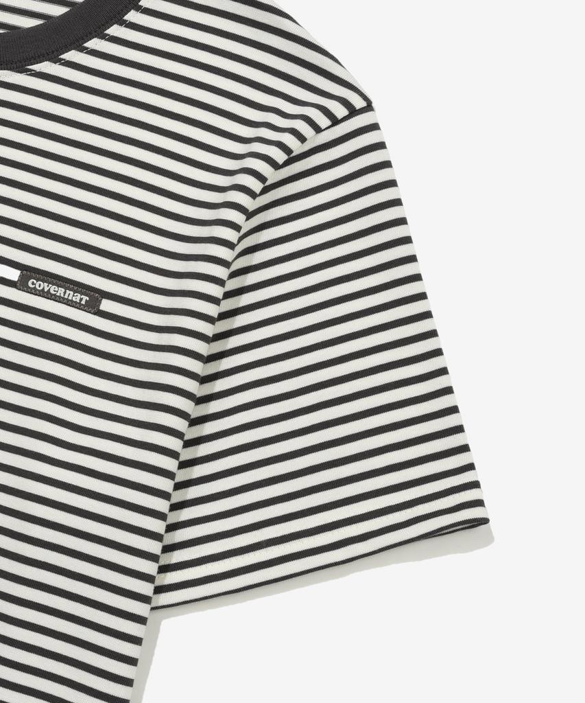COVERNAT WOMAN Striped T-Shirt Charcoal