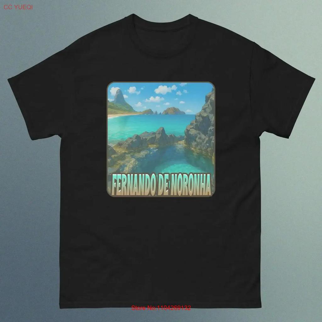 Fernando De Noronha Brazil Design 1 T Shirt Vintage Stretched Graphic Casual Soft Homme Comfortable