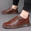 Men's Trendy Spring Genuine Leather Breathable Non-Slip Casual Slip-On Sneakers with Soft Sole