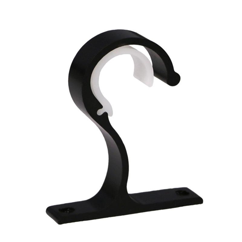 

Curtain rod aluminum alloy thickened single bracket top mounting bracket Roman rod top assembly hook support base чорний