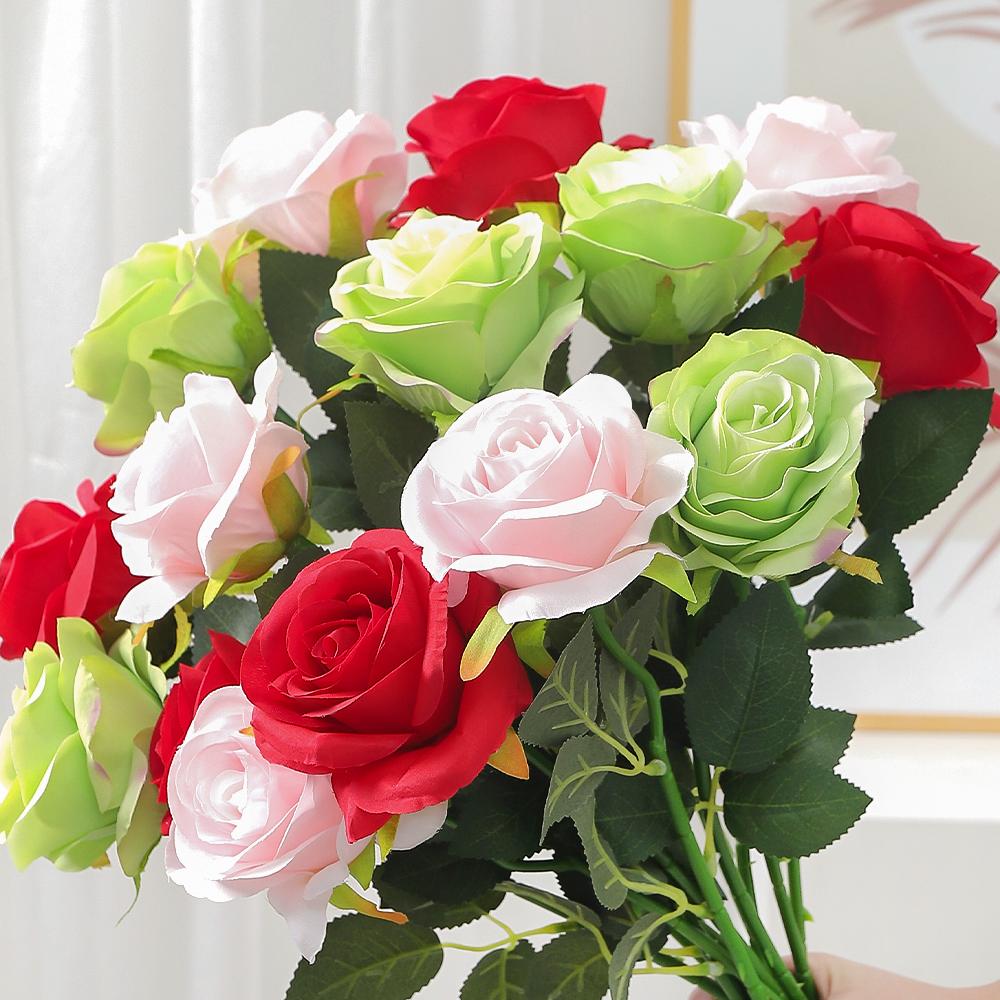 1/5/10Pcs Rose Artificial Flowers Bouquet 48cm Fake Flowers for Home Decor Garden Wedding Decoration DIY Vase Flower Arrangement