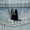 Cute Black Cat Enamel Pin Cartoon Metal Brooch Collar Pin Badge Backpack Clothing Decor Fashion Accessory Gift For Daily Wear