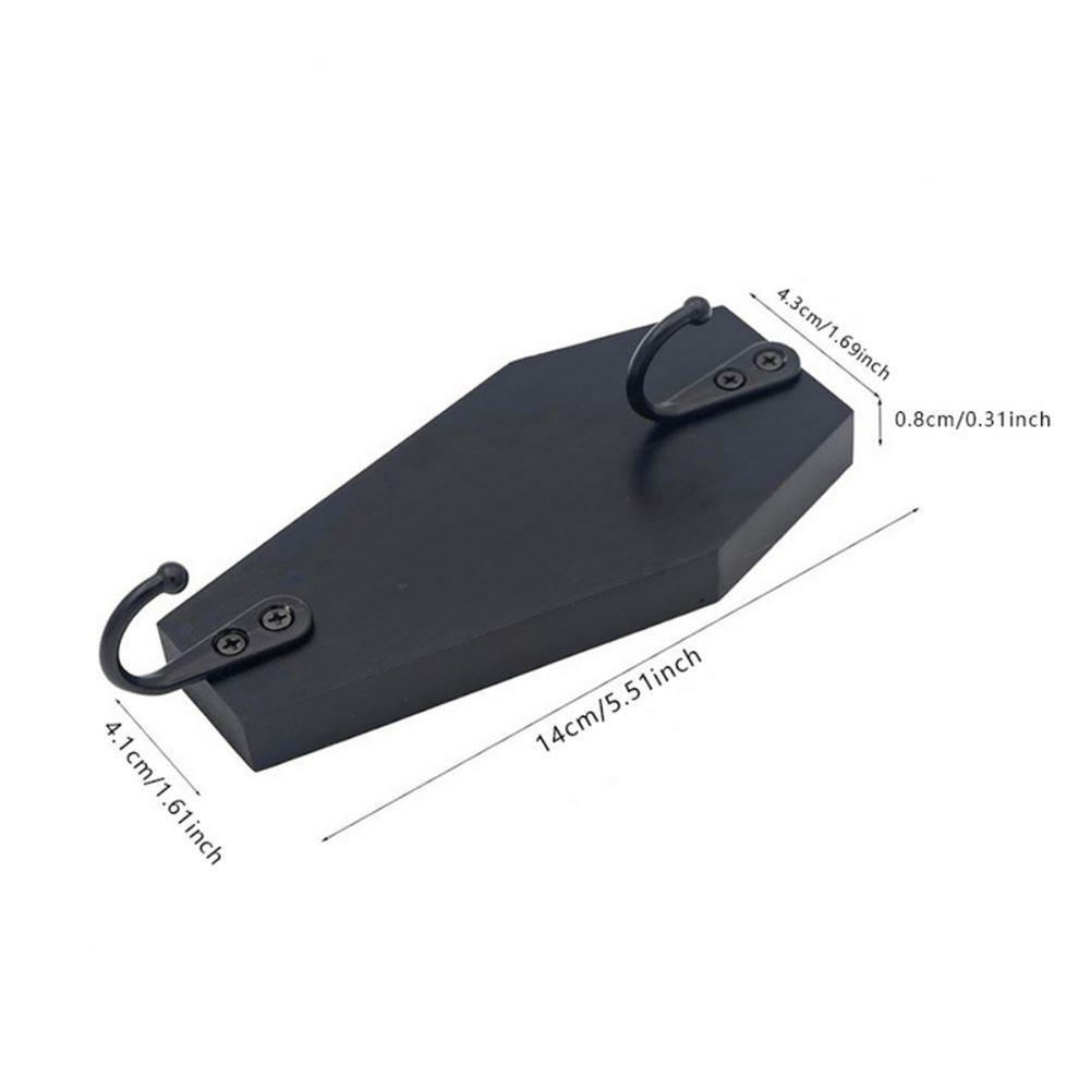 

Крючки для ключей, настенные держатели ключей в форме гроба, черные деревянные вешалки для Хэллоуина, кружек, кошельков, полотенец, одежды, готические украшения