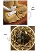 Keramik Shakyamuni Buddha Statue - Wohnzimmer Kunstwerk mit den Drei Heiligen und Lichtkreis Design