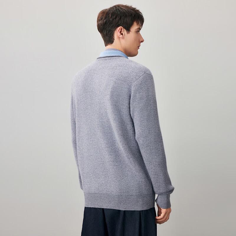 Men's 100% Wool Half-High Collar Thick Cardigan