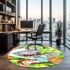 Rick and Morty Printed Round Rug Carpet Chair Rug Area Rug Entryway Doormats,for Office Chair Living Room Bedroom Kitchen Room.