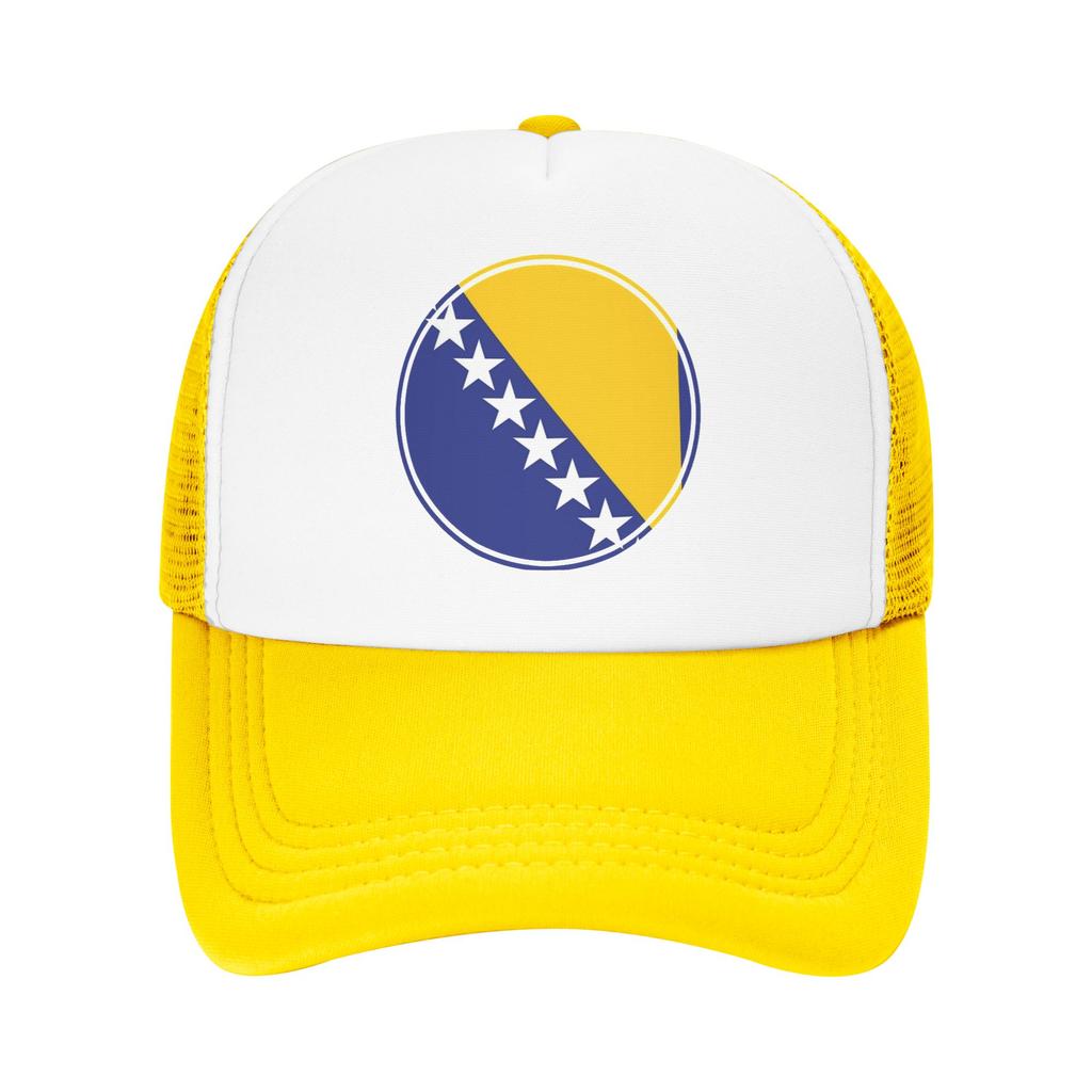 Bosnia and Herzegovina Flag Mesh Baseball Cap Unisex Women HipHop Trucker Worker Cap Hat Adjustable Summer Trucker Caps