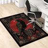 Luxurious Gothic-Inspired Black Raven Red Flowers Living Room Bedroom or Office Decor Bedroom Accent Rug Artistic Rug Design