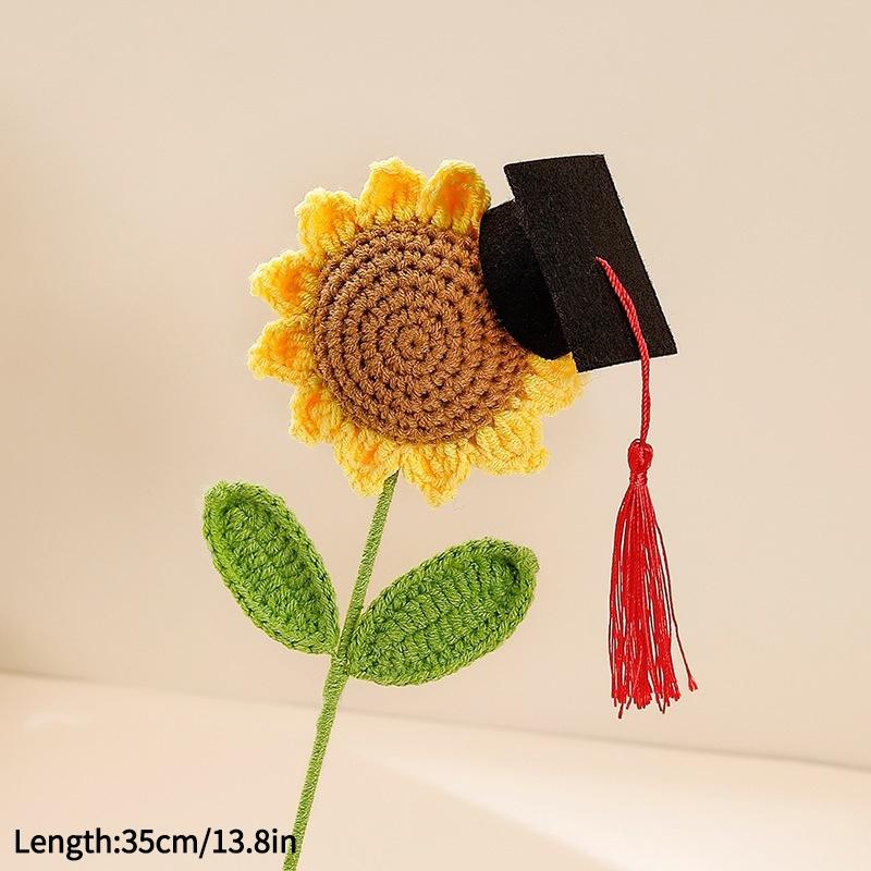

Graduation Flower Bouquet Crochet Flower Artificial Bouquets Teacher s Day Gift Hand-woven Knitted Flowers Party Gifts