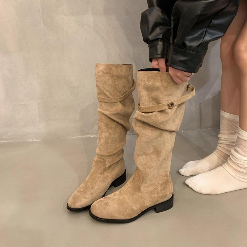 New Chunk-heeled Women's Shoes for Autumn and Winter, Versatile Long Boots