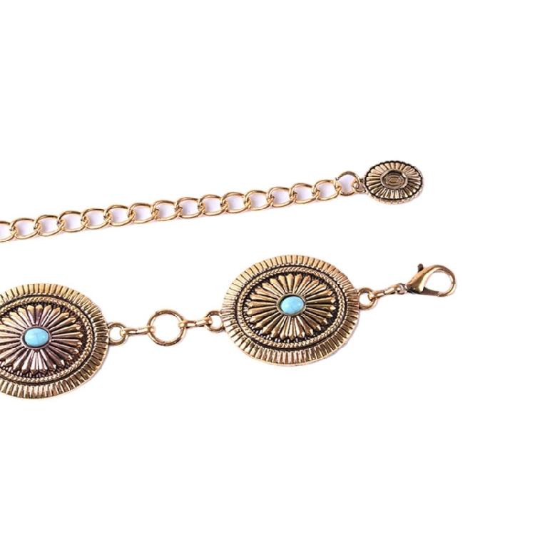 Women Alloy Waist Chain Vintage Slimming Waist Thin Belt for Dress Coat Shirt