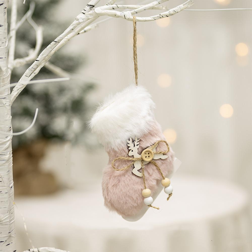Cartoon Christmas Tree Pendant Plush Christmas Tree Heart Love Star Pendant Exquisite Christmas Socks