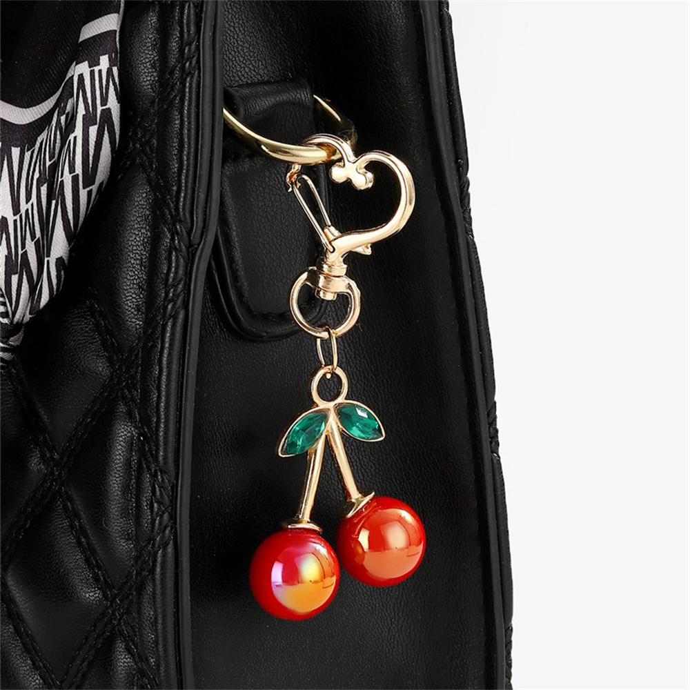 

Cute Sweet Red Cherry Blossom Keychains Heart-Shaped Key Buckle Women Girls Fashion Car Chain Bag Pendant Jewelry Accessories красный