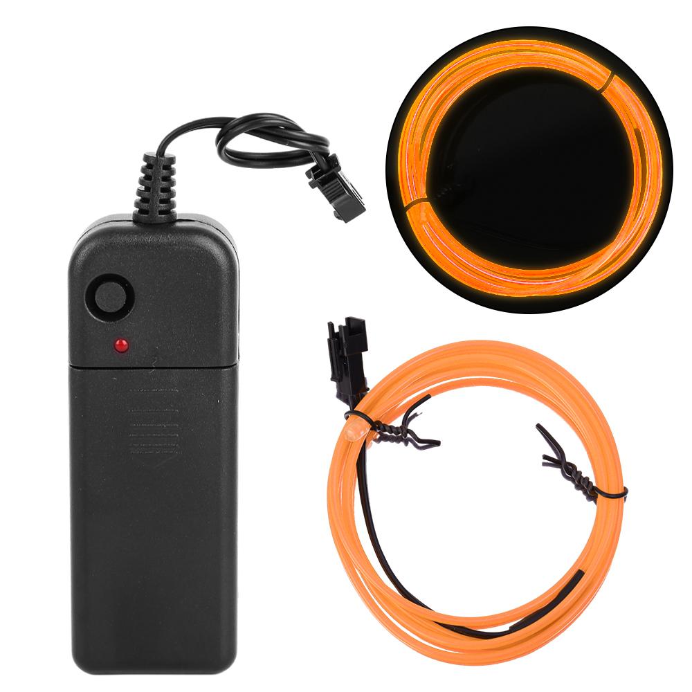 Car Interior Atmosphere Lamp Strip Shearable Neon EL Cold Light Wire Light AA Battery Controller Ambient Decorative Light Lamp