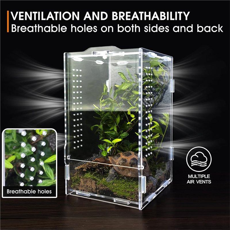 HHO-Jumping Spider Enclosure Accessories, Large Acrylic Terrarium, Tarantula-Reptile Enclosure