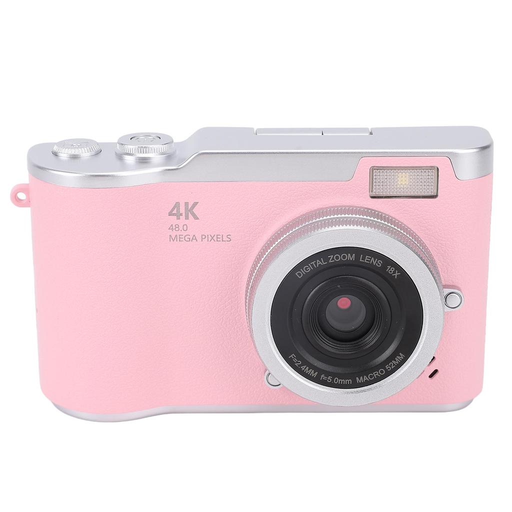 Digital Camera 4K 48MP 18x Zoom Auto   Anti Shake 2.4 Inch Screen Built in Fill Light Compact Students Camera for Daily Travel