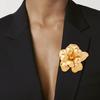 Women Brooch Double Layer Flower Design Brooch Pin Sweaters Collars Hats Bags Coats Scarves Versatile Accessory