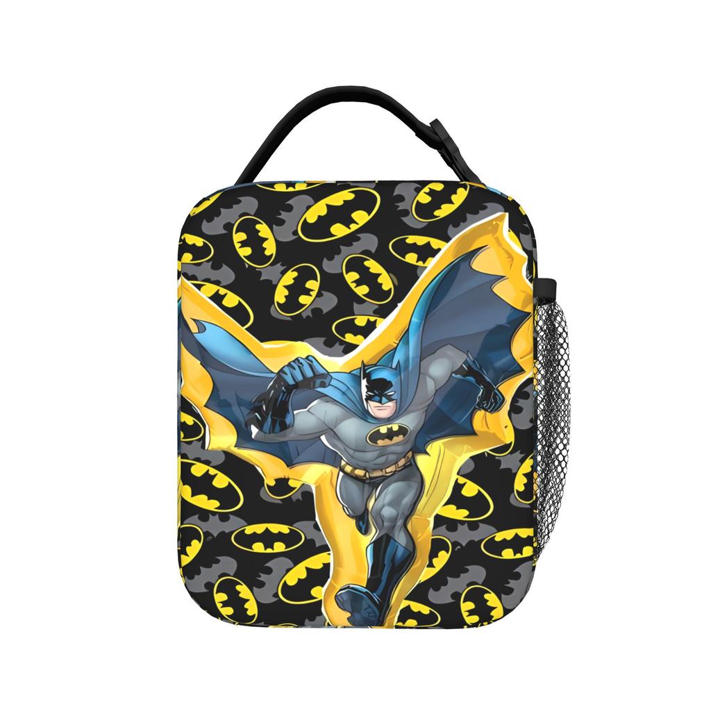 B-Batmans Cartoon Lunch Bag Office Portable Insulated Thermal Tote Handbags For Girl Boy  Oxford Print Cooler Bag